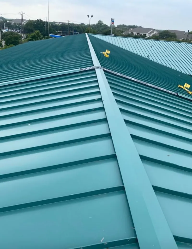 Green commercial metal roof ridge and valley for Metal Roof Repair in Cudahy